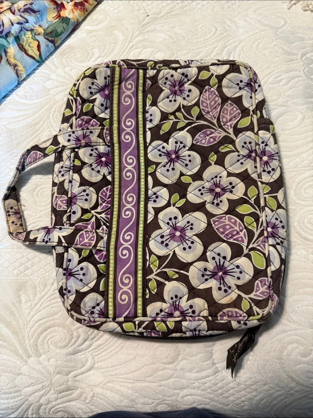 Vera Bradley Purple, Brown & Green Floral Quilted bible cover